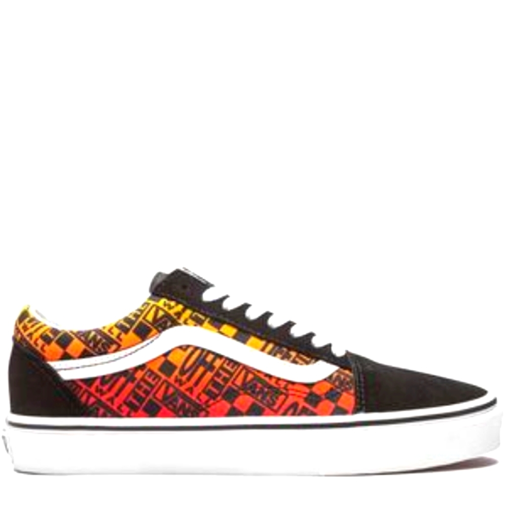 VANS Old Skool - Off the Wall LOGO - Orange, Red, Black Yellow - Sneakers EUC
